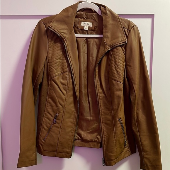 Style & Co Jackets & Blazers - LIKE NEW Style & Co Brown Leather Jacket